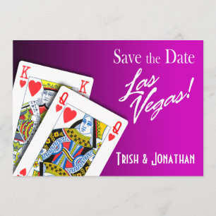 King & Queen of Hearts Las Vegas Wedding lila Save The Date