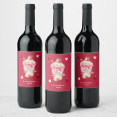 King & Queen of Hearts Personalisiert Wine Labels Weinetikett (Flaschen)