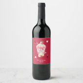 King & Queen of Hearts Personalisiert Wine Labels Weinetikett (Vorderseite)