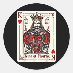 King Queen of Hearts Valentinstag V-day Couple m Runder Aufkleber