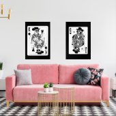 King & Queen of Hearts Wall Art Set (Wohnzimmer)