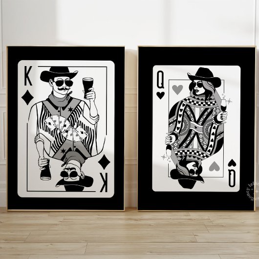 King & Queen of Hearts Wall Art Set