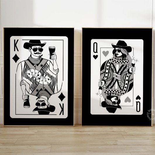 King & Queen of Hearts Wall Art Set