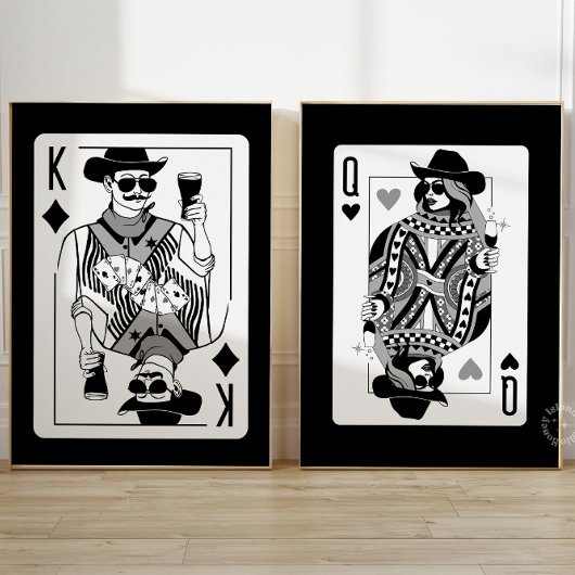 King & Queen of Hearts Wall Art Set
