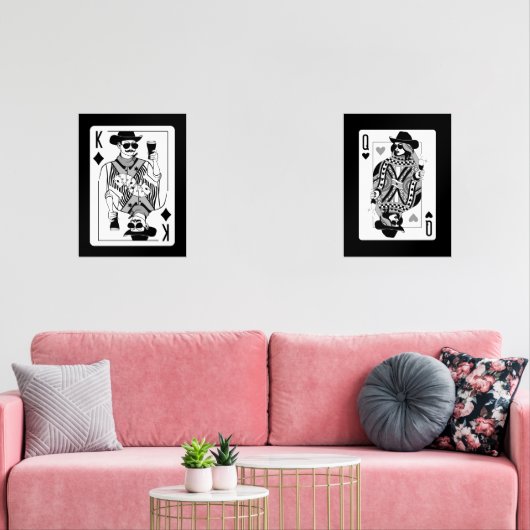 King & Queen of Hearts Wall Art Set (Wohnzimmer)