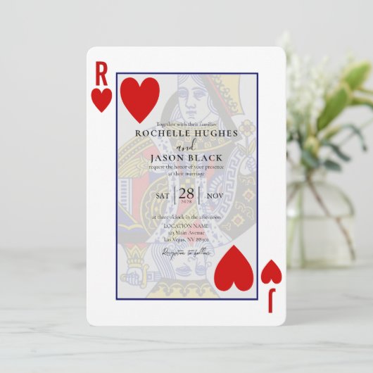 King Queen Play Card Einladung (Stehend Vorderseite)