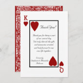 King/Queen Playing Card Dankeschön Dankeskarte (Vorne/Hinten)