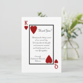 King/Queen Playing Card Dankeschön Dankeskarte (Stehend Vorderseite)