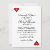 King & Queen Red & Black Vegas Wedding Einladung (Rückseite)