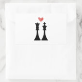 King & Queen Schach Liebe Rechteckiger Aufkleber (Tasche)