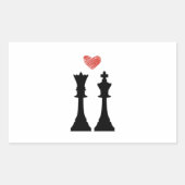 King & Queen Schach Liebe Rechteckiger Aufkleber (Vorderseite)