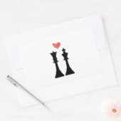 King & Queen Schach Liebe Rechteckiger Aufkleber (Umschlag)