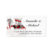 King & Queen Spielkarten Hochzeitsadressen-Labels Adressaufkleber (Vorne)