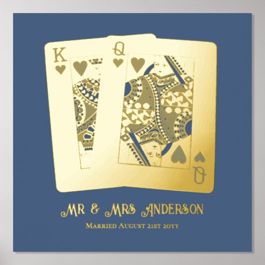 King Queen spielt Karten neu Jubiläumsgeschenk Foliendrucke (Vorderseite)