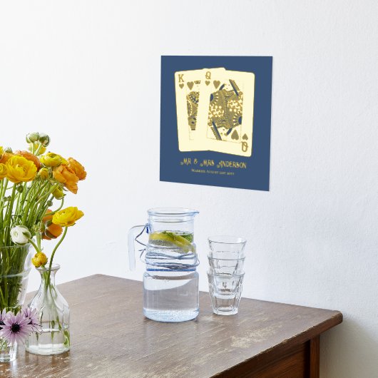 King Queen spielt Karten neu Jubiläumsgeschenk Foliendrucke (Ablage(Küche))