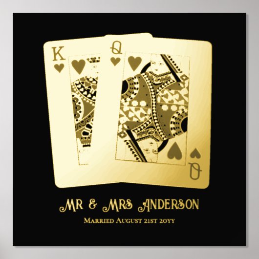 King Queen spielt Karten neu Jubiläumsgeschenk Foliendrucke (Vorderseite)