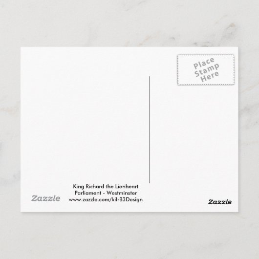 King Richard the Lionheart - Parlament - Postcard Postkarte (Rückseite)