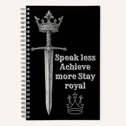 KING – Royal Crown Black Sketch Notebook | Boss Id Notizblock (Vorderseite)