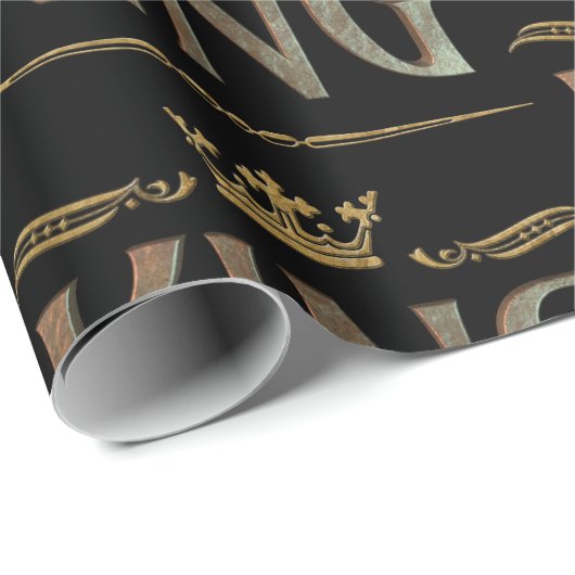 KING Royalty Briefe Kronvatertag Liebe Geschenkpapier (Rolleneckpunkt)