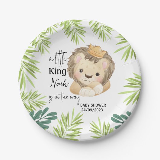 King Safari Baby Dusche Pappteller (Vorderseite)