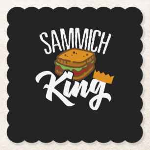 King Sandwich Fars Day Food Diet Koch Artist Gift Untersetzer