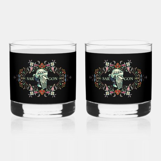 King Sargon Artwork Trinkbehälter Set Whiskyglas (Vorderseite)