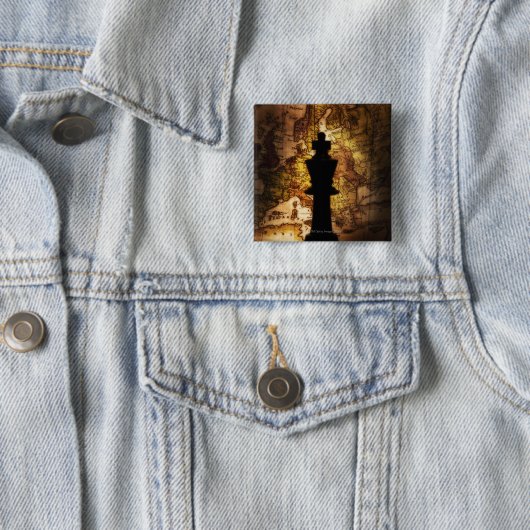 King Schach auf der alten Weltkarte Button (Beispiel)