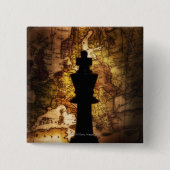 King Schach auf der alten Weltkarte Button (Vorderseite)