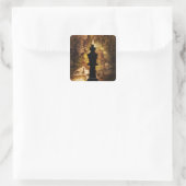 King Schach auf der alten Weltkarte Quadratischer Aufkleber (Tasche)
