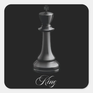 King Schach Piece Halloween Kostümstuhl Lover Quadratischer Aufkleber