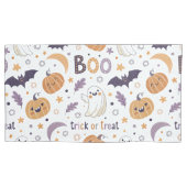 King Size Pillowcase with Cozy Ghosts & Pumpkins Kissenbezug (Vorderseite-Links)