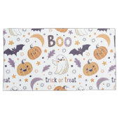 King Size Pillowcase with Cozy Ghosts & Pumpkins Kissenbezug (Vorderseite-Rechts)