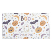 King Size Pillowcase with Cozy Ghosts & Pumpkins Kissenbezug (Rückseite-Links)