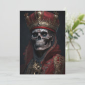 King Skeleton Grußkarte Feiertagskarte (Stehend Vorderseite)