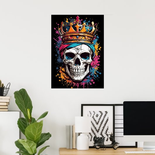 King Skull Beängstigend Poster Wall Decke (Heimbüro)