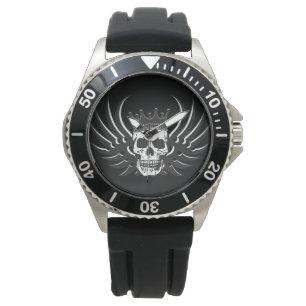 King Skull mit Flügeln Armbanduhr