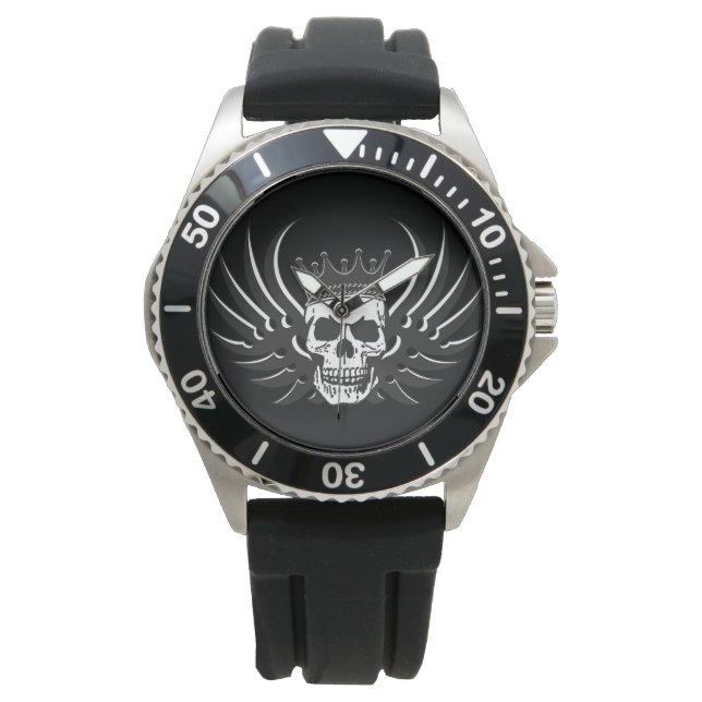 King Skull mit Flügeln Armbanduhr (Vorderseite)