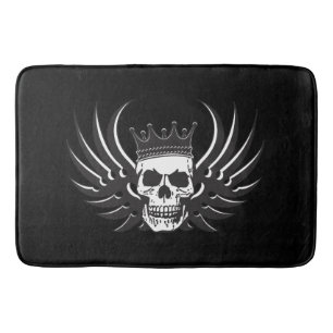 King Skull mit Flügeln Badematte