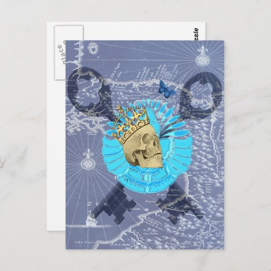King Skull Postkarte (Vorne/Hinten)