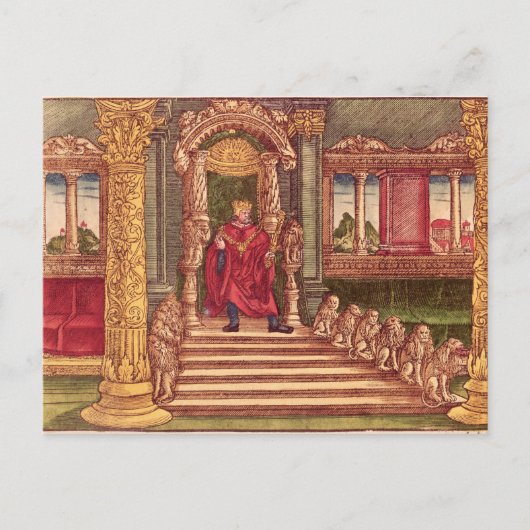 King Solomon auf seinem Thron, 1. Edition Postkarte (Vorderseite)
