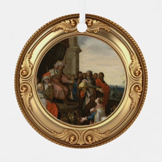 King Solomon Queen of Sheba Biblical Jesse Tree Ornament Aus Metall (Vorderseite)