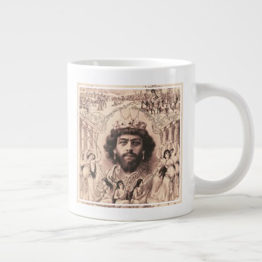 King Solomon umgeben von Tanzmädchen Jumbo-Tasse (Rechts)