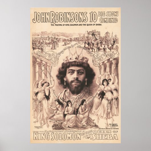 King Solomon umgeben von Tanzmädchen Poster (Vorne)