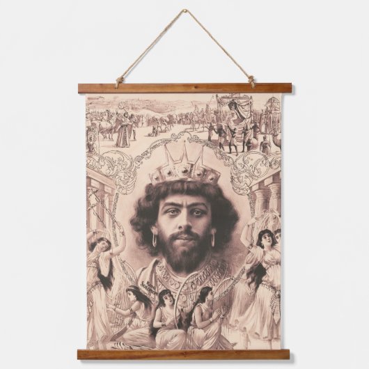 King Solomon umgeben von Tanzmädchen Wandteppich Mit Holzrahmen (Vorderseite)