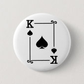 King Spades Card Kostüme Spielkarten Königliche Sp Button (Vorderseite)