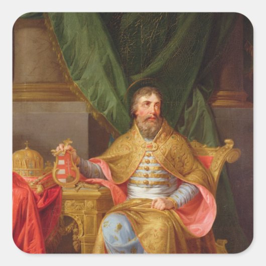 King Stephen Quadratischer Aufkleber (Vorderseite)