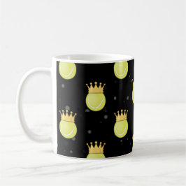 King Tennis - Nahtloses Muster im schwarzen Hinter Kaffeetasse