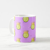 King Tennis - Seamless Pattern on Purple Kaffeetasse (Vorderseite Links)