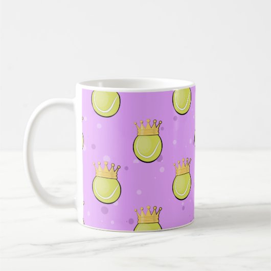 King Tennis - Seamless Pattern on Purple Kaffeetasse (Links)