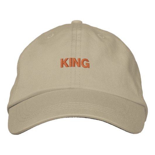 "KING" Text bestickt mit Khaki Cap Bestickte Baseballkappe (Vorderseite)
